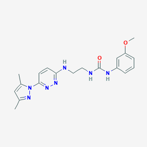 molecular formula C19H23N7O2 B504423 N-(2-{[6-(3,5-dimethyl-1H-pyrazol-1-yl)-3-pyridazinyl]amino}ethyl)-N'-(3-methoxyphenyl)urea 