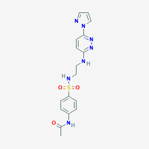molecular formula C17H19N7O3S B504499 N-(4-(N-(2-((6-(1H-pyrazol-1-yl)pyridazin-3-yl)amino)ethyl)sulfamoyl)phenyl)acetamide 