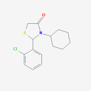 molecular formula C15H18ClNOS B504553 2-(2-Chlorophenyl)-3-cyclohexyl-1,3-thiazolidin-4-one 