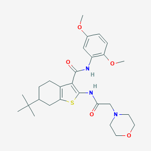 molecular formula C27H37N3O5S B504598 6-tert-butyl-N-(2,5-dimethoxyphenyl)-2-[(4-morpholinylacetyl)amino]-4,5,6,7-tetrahydro-1-benzothiophene-3-carboxamide 
