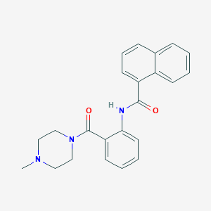 molecular formula C23H23N3O2 B504612 N-{2-[(4-methyl-1-piperazinyl)carbonyl]phenyl}-1-naphthamide 