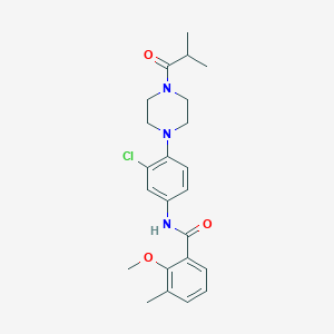 molecular formula C23H28ClN3O3 B504638 N-[3-chloro-4-(4-isobutyryl-1-piperazinyl)phenyl]-2-methoxy-3-methylbenzamide 