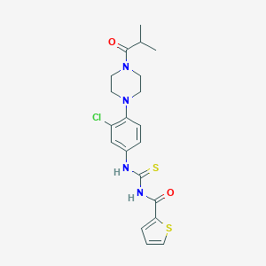 molecular formula C20H23ClN4O2S2 B504641 N-[3-chloro-4-(4-isobutyryl-1-piperazinyl)phenyl]-N'-(2-thienylcarbonyl)thiourea 