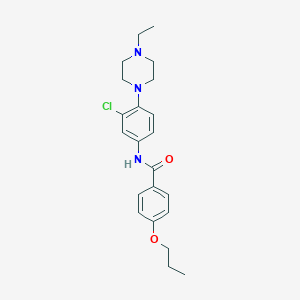molecular formula C22H28ClN3O2 B504643 N-[3-chloro-4-(4-ethylpiperazin-1-yl)phenyl]-4-propoxybenzamide 