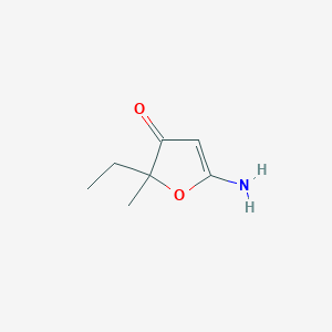 molecular formula C7H11NO2 B050466 5-Amino-2-ethyl-2-methylfuran-3-one CAS No. 120533-53-1