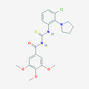 molecular formula C21H24ClN3O4S B504660 N-[3-chloro-2-(1-pyrrolidinyl)phenyl]-N'-(3,4,5-trimethoxybenzoyl)thiourea 