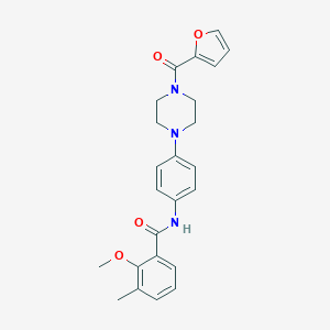 molecular formula C24H25N3O4 B504668 N-{4-[4-(2-furoyl)-1-piperazinyl]phenyl}-2-methoxy-3-methylbenzamide 
