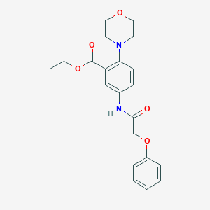 molecular formula C21H24N2O5 B504670 Ethyl 2-(4-morpholinyl)-5-[(phenoxyacetyl)amino]benzoate 