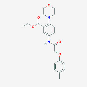 molecular formula C22H26N2O5 B504671 Ethyl 5-{[(4-methylphenoxy)acetyl]amino}-2-(4-morpholinyl)benzoate 