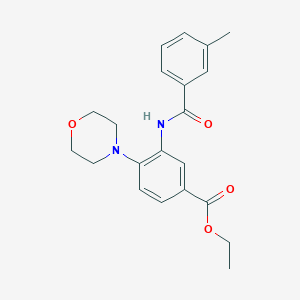 molecular formula C21H24N2O4 B504690 Ethyl 3-[(3-methylbenzoyl)amino]-4-(4-morpholinyl)benzoate 
