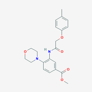 molecular formula C21H24N2O5 B504693 Methyl 3-{[(4-methylphenoxy)acetyl]amino}-4-(4-morpholinyl)benzoate 