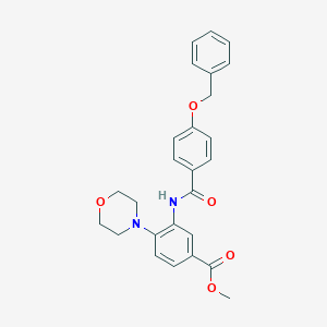 molecular formula C26H26N2O5 B504696 Methyl 3-{[4-(benzyloxy)benzoyl]amino}-4-(4-morpholinyl)benzoate 