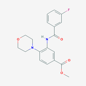 molecular formula C19H19FN2O4 B504697 Methyl 3-[(3-fluorobenzoyl)amino]-4-(4-morpholinyl)benzoate CAS No. 895079-32-0