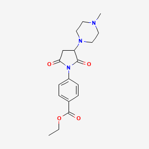 molecular formula C18H23N3O4 B5046972 Ethyl 4-[3-(4-methylpiperazin-1-yl)-2,5-dioxopyrrolidin-1-yl]benzoate 