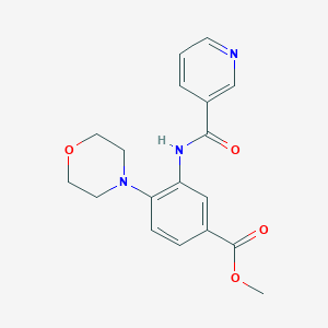 molecular formula C18H19N3O4 B504699 Methyl 4-morpholin-4-yl-3-(pyridine-3-carbonylamino)benzoate CAS No. 895093-23-9