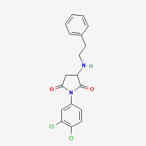 molecular formula C18H16Cl2N2O2 B5046992 1-(3,4-Dichlorophenyl)-3-(2-phenylethylamino)pyrrolidine-2,5-dione 