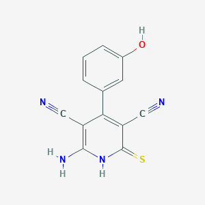 molecular formula C13H8N4OS B5047002 6-Amino-4-(3-hydroxyphenyl)-2-thioxo-1,2-dihydropyridine-3,5-dicarbonitrile 