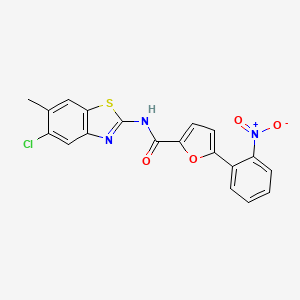 molecular formula C19H12ClN3O4S B5047004 N-(5-chloro-6-methyl-1,3-benzothiazol-2-yl)-5-(2-nitrophenyl)furan-2-carboxamide 