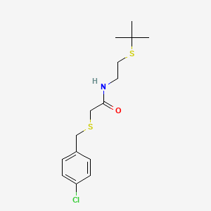 molecular formula C15H22ClNOS2 B5047011 N-[2-(tert-butylsulfanyl)ethyl]-2-[(4-chlorobenzyl)sulfanyl]acetamide 