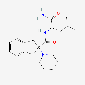 molecular formula C21H31N3O2 B5047138 N-[(2S)-1-amino-4-methyl-1-oxopentan-2-yl]-2-piperidin-1-yl-1,3-dihydroindene-2-carboxamide 