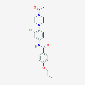 molecular formula C22H26ClN3O3 B504715 N-[4-(4-acetylpiperazin-1-yl)-3-chlorophenyl]-4-propoxybenzamide 