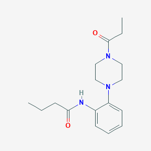 molecular formula C17H25N3O2 B504723 N-[2-(4-propionyl-1-piperazinyl)phenyl]butanamide 