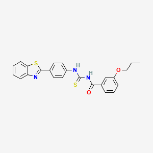 molecular formula C24H21N3O2S2 B5047295 N-{[4-(1,3-benzothiazol-2-yl)phenyl]carbamothioyl}-3-propoxybenzamide 