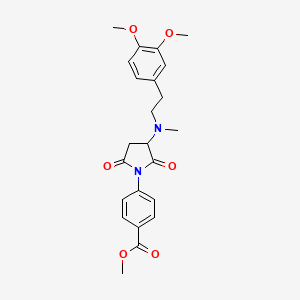 molecular formula C23H26N2O6 B5047335 Methyl 4-(3-{[2-(3,4-dimethoxyphenyl)ethyl](methyl)amino}-2,5-dioxopyrrolidin-1-yl)benzoate 
