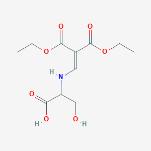 molecular formula C11H17NO7 B5047376 2-[(3-Ethoxy-2-ethoxycarbonyl-3-oxoprop-1-enyl)amino]-3-hydroxypropanoic acid 