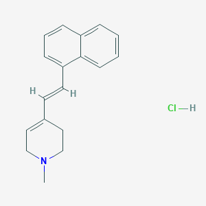 molecular formula C18H20ClN B050474 1-methyl-4-[(E)-2-naphthalen-1-ylethenyl]-3,6-dihydro-2H-pyridine hydrochloride CAS No. 113009-52-2