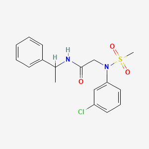 molecular formula C17H19ClN2O3S B5047405 N~2~-(3-chlorophenyl)-N~2~-(methylsulfonyl)-N-(1-phenylethyl)glycinamide 