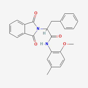 molecular formula C25H22N2O4 B5047406 2-(1,3-dioxoisoindol-2-yl)-N-(2-methoxy-5-methylphenyl)-3-phenylpropanamide 