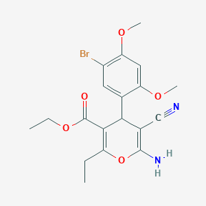 molecular formula C19H21BrN2O5 B5047465 ethyl 6-amino-4-(5-bromo-2,4-dimethoxyphenyl)-5-cyano-2-ethyl-4H-pyran-3-carboxylate 