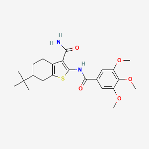 molecular formula C23H30N2O5S B5047474 6-Tert-butyl-2-{[(3,4,5-trimethoxyphenyl)carbonyl]amino}-4,5,6,7-tetrahydro-1-benzothiophene-3-carboxamide 