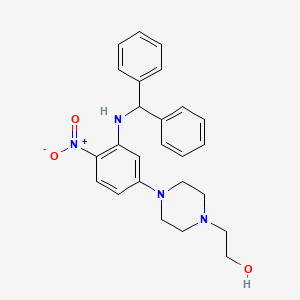 molecular formula C25H28N4O3 B5047486 2-(4-{3-[(DIPHENYLMETHYL)AMINO]-4-NITROPHENYL}PIPERAZIN-1-YL)ETHAN-1-OL 