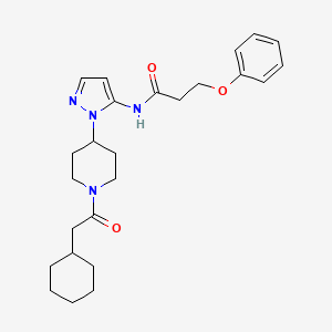 molecular formula C25H34N4O3 B5047577 N-{1-[1-(cyclohexylacetyl)-4-piperidinyl]-1H-pyrazol-5-yl}-3-phenoxypropanamide 