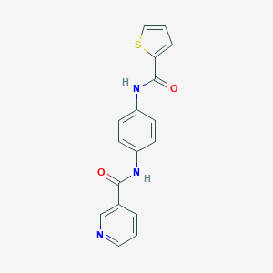 molecular formula C17H13N3O2S B504758 N-[4-(thiophene-2-carbonylamino)phenyl]pyridine-3-carboxamide CAS No. 443126-05-4