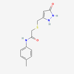 molecular formula C13H15N3O2S B5047591 N-(4-methylphenyl)-2-[(5-oxo-1,2-dihydropyrazol-3-yl)methylsulfanyl]acetamide 