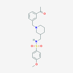 molecular formula C22H28N2O4S B5047639 N-{[1-(3-acetylbenzyl)-3-piperidinyl]methyl}-4-methoxybenzenesulfonamide 