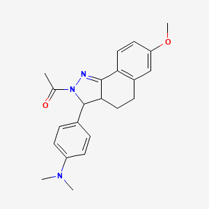 molecular formula C22H25N3O2 B5047732 1-{3-[4-(Dimethylamino)phenyl]-7-methoxy-2H,3H,3AH,4H,5H-benzo[G]indazol-2-YL}ethan-1-one 