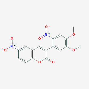 molecular formula C17H12N2O8 B5047758 3-(4,5-dimethoxy-2-nitrophenyl)-6-nitro-2H-chromen-2-one 