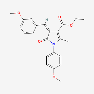 molecular formula C23H23NO5 B5047807 Ethyl (4Z)-1-(4-methoxyphenyl)-4-[(3-methoxyphenyl)methylidene]-2-methyl-5-oxo-4,5-dihydro-1H-pyrrole-3-carboxylate 