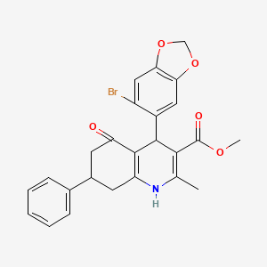 molecular formula C25H22BrNO5 B5047972 methyl 4-(6-bromo-1,3-benzodioxol-5-yl)-2-methyl-5-oxo-7-phenyl-4,6,7,8-tetrahydro-1H-quinoline-3-carboxylate 