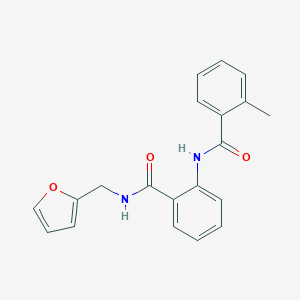 molecular formula C20H18N2O3 B504800 N-{2-[(furan-2-ylmethyl)carbamoyl]phenyl}-2-methylbenzamide 
