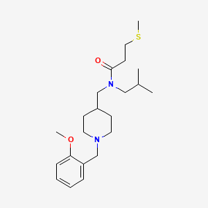 molecular formula C22H36N2O2S B5048028 N-isobutyl-N-{[1-(2-methoxybenzyl)-4-piperidinyl]methyl}-3-(methylthio)propanamide 