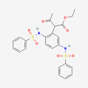 molecular formula C24H24N2O7S2 B5048029 Ethyl 2-[2,5-bis(benzenesulfonamido)phenyl]-3-oxobutanoate 