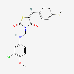 molecular formula C19H17ClN2O3S2 B5048093 (5E)-3-{[(3-Chloro-4-methoxyphenyl)amino]methyl}-5-{[4-(methylsulfanyl)phenyl]methylidene}-1,3-thiazolidine-2,4-dione 
