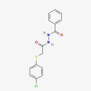 molecular formula C15H13ClN2O2S B5048120 N'-{2-[(4-chlorophenyl)sulfanyl]acetyl}benzohydrazide 