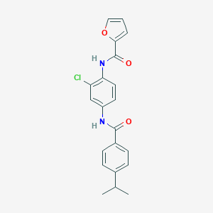molecular formula C21H19ClN2O3 B504817 N-{2-chloro-4-[(4-isopropylbenzoyl)amino]phenyl}-2-furamide 