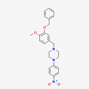 molecular formula C25H27N3O4 B5048381 1-[(4-methoxy-3-phenylmethoxyphenyl)methyl]-4-(4-nitrophenyl)piperazine 